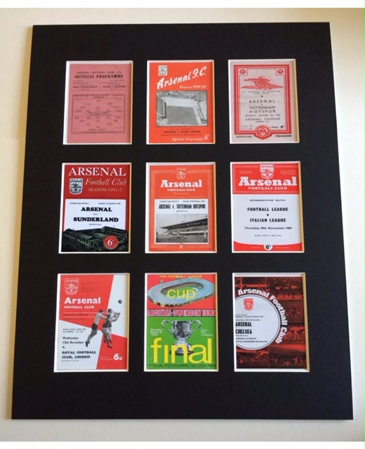 Arsenal Mounted Retro Football Programmes Picture